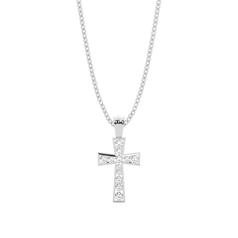 Radiant Diamond Cross Necklace