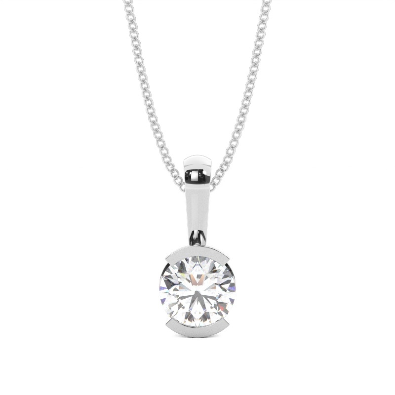 White Gold Solitaire Pendant Necklaces