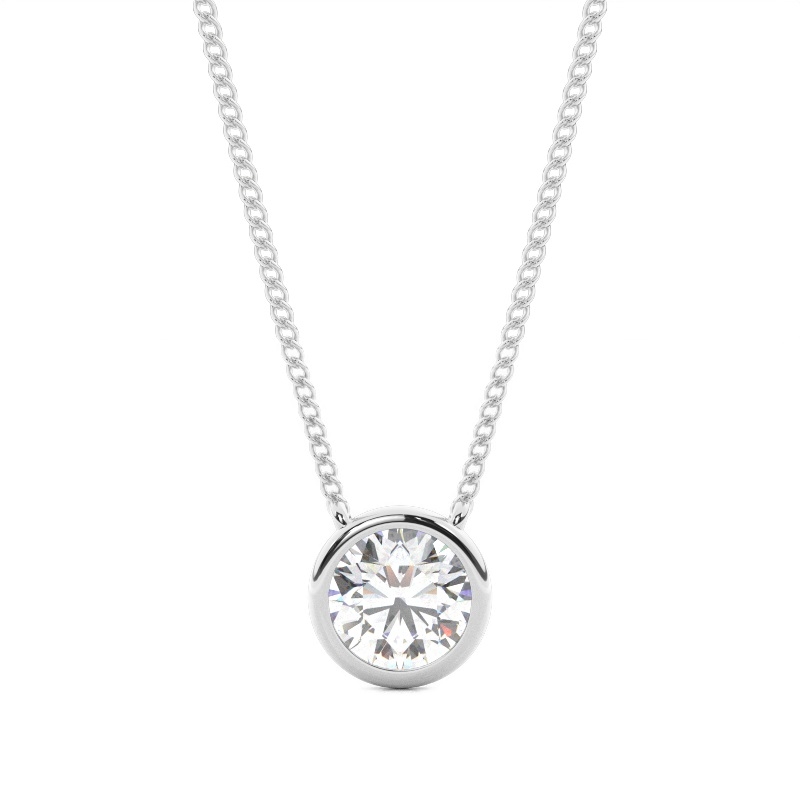 White Gold Solitaire Pendant Necklaces