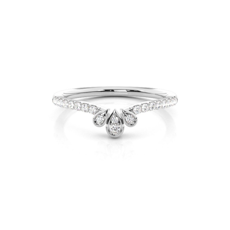Teardrop Crown Diamond Ring