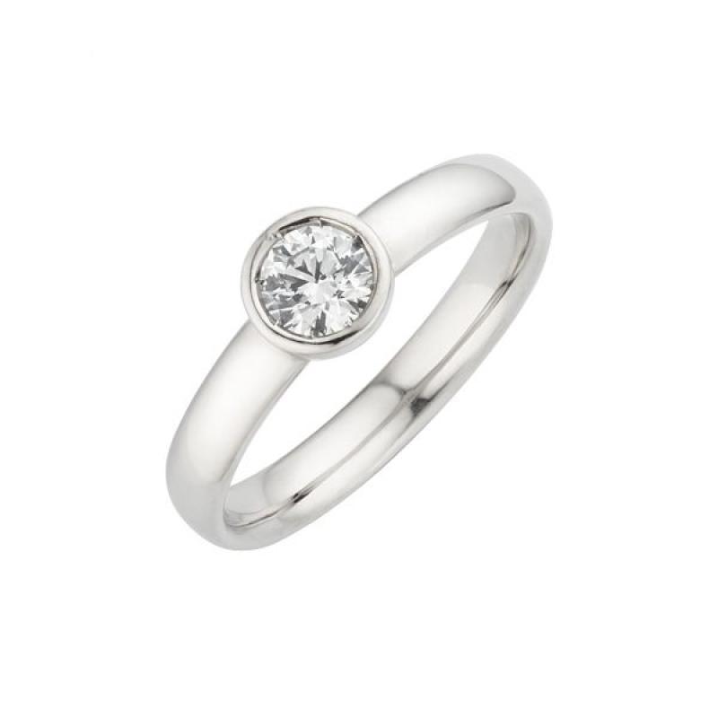 Bezel-Set Solitaire Diamond Ring