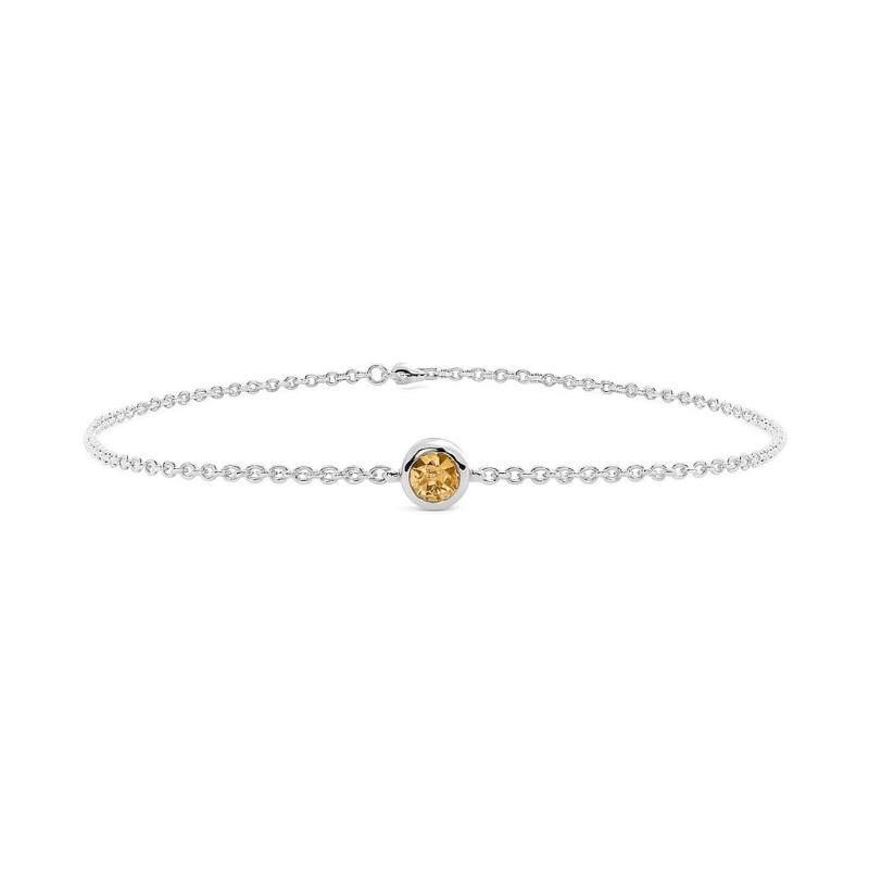 Yellow Aura Solitaire Bracelet