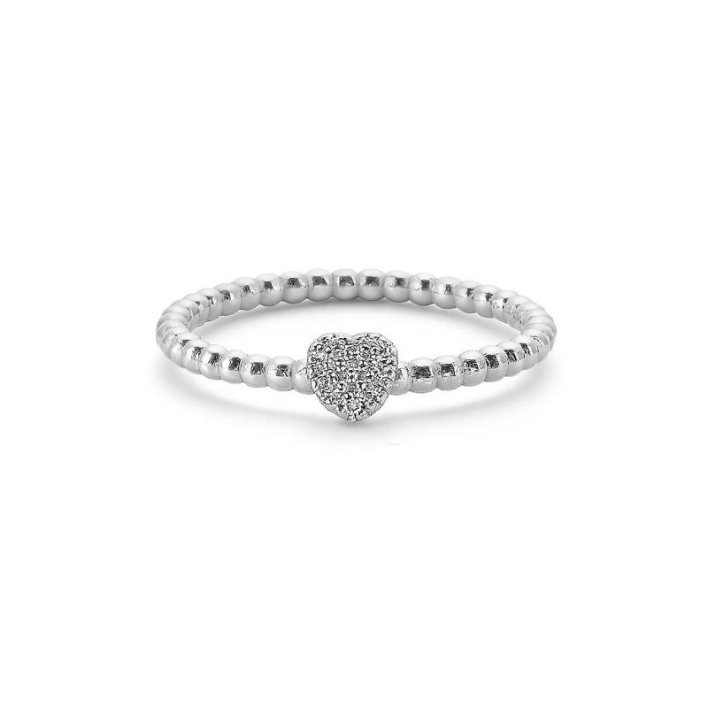 Elegant Heart Pave Diamond Ring