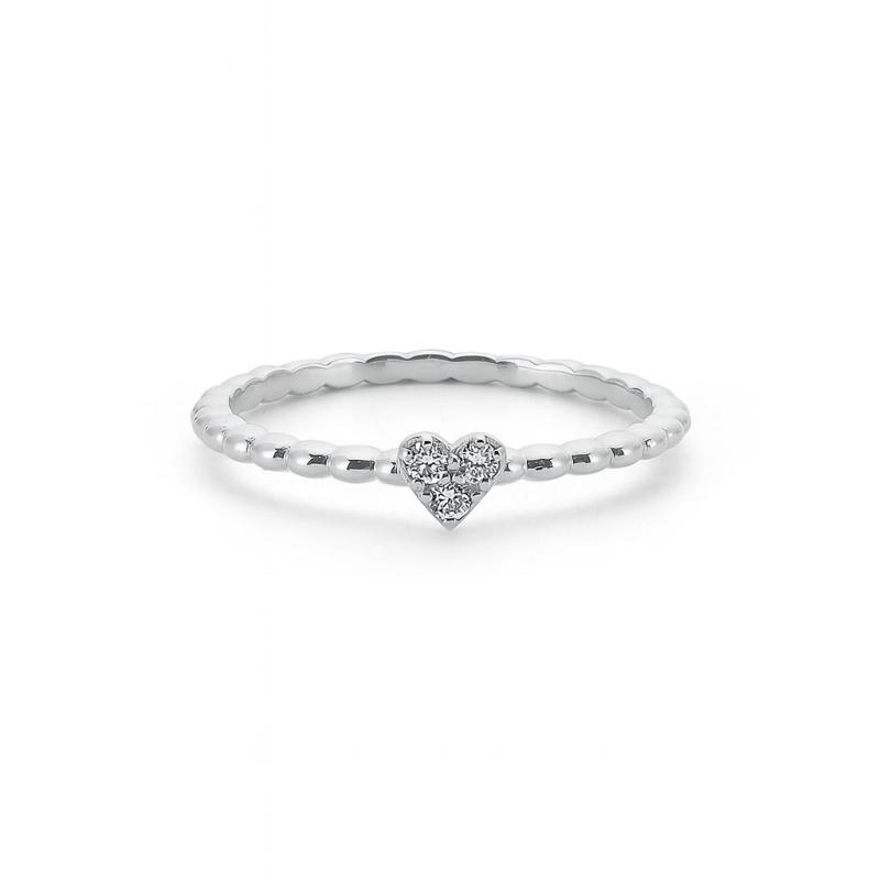 Triple Diamond Heart Ring