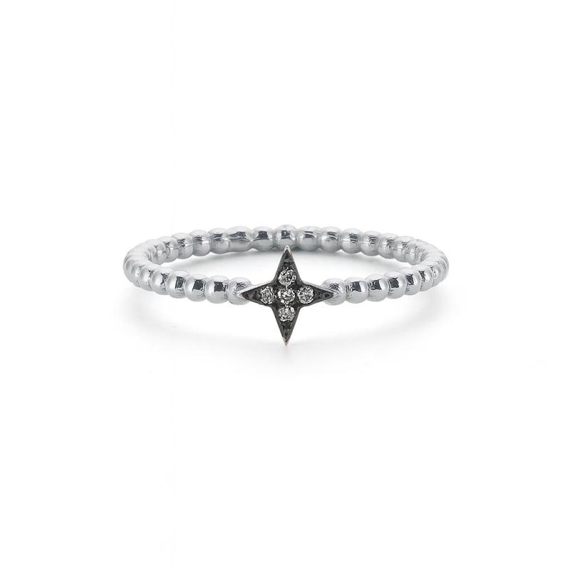 Minimal Star Pave Diamond Ring