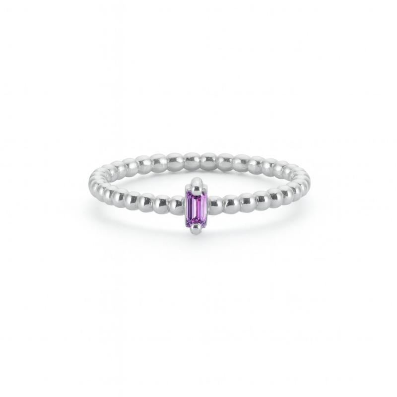 Purple Gleam Baguette Ring