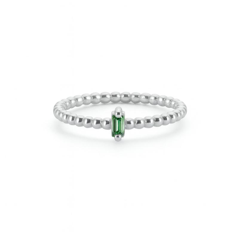 Green Gleam Baguette Ring