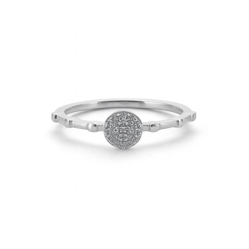 Sleek Circle Pave Diamond Ring