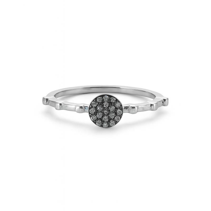 Minimal Circle Pave Diamond Ring