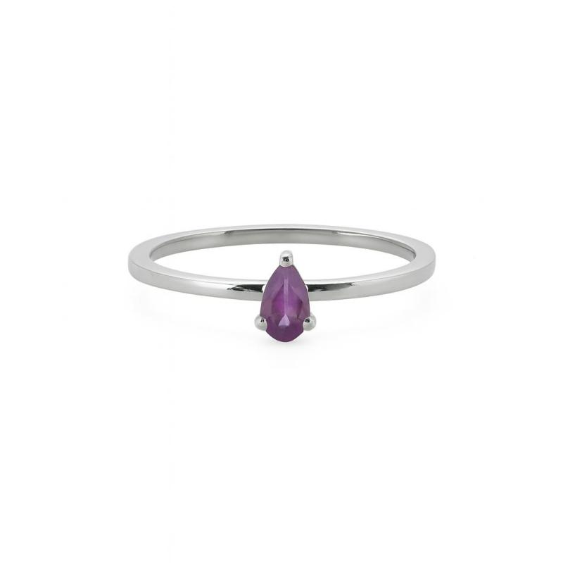 Teardrop Amethyst Ring