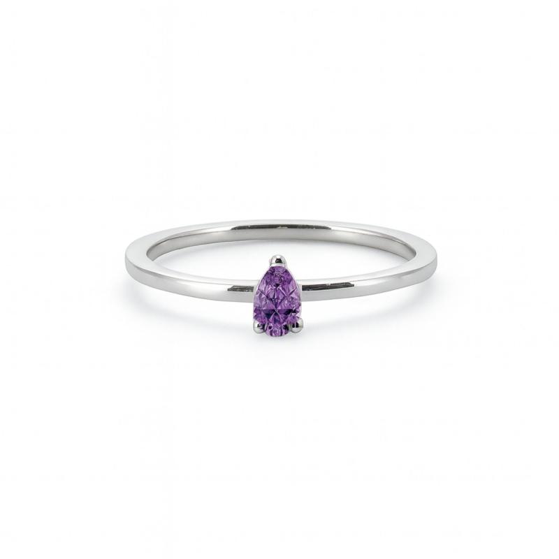 Purple Elegant Drop Ring