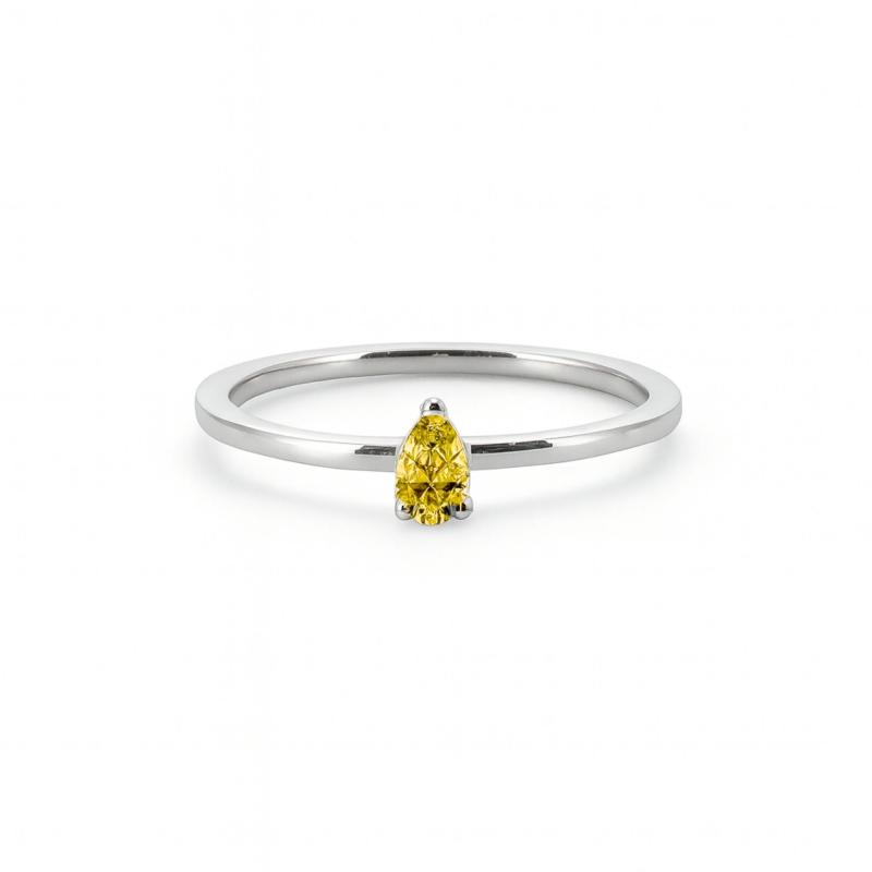 Yellow Elegant Drop Ring