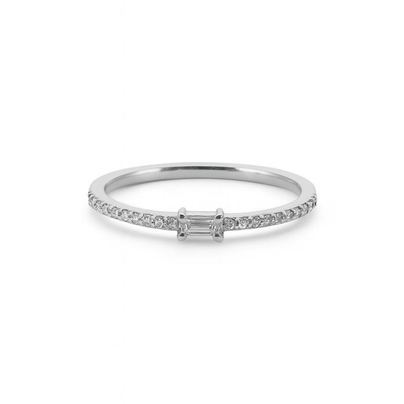 Side Stone Baguette Diamond Ring