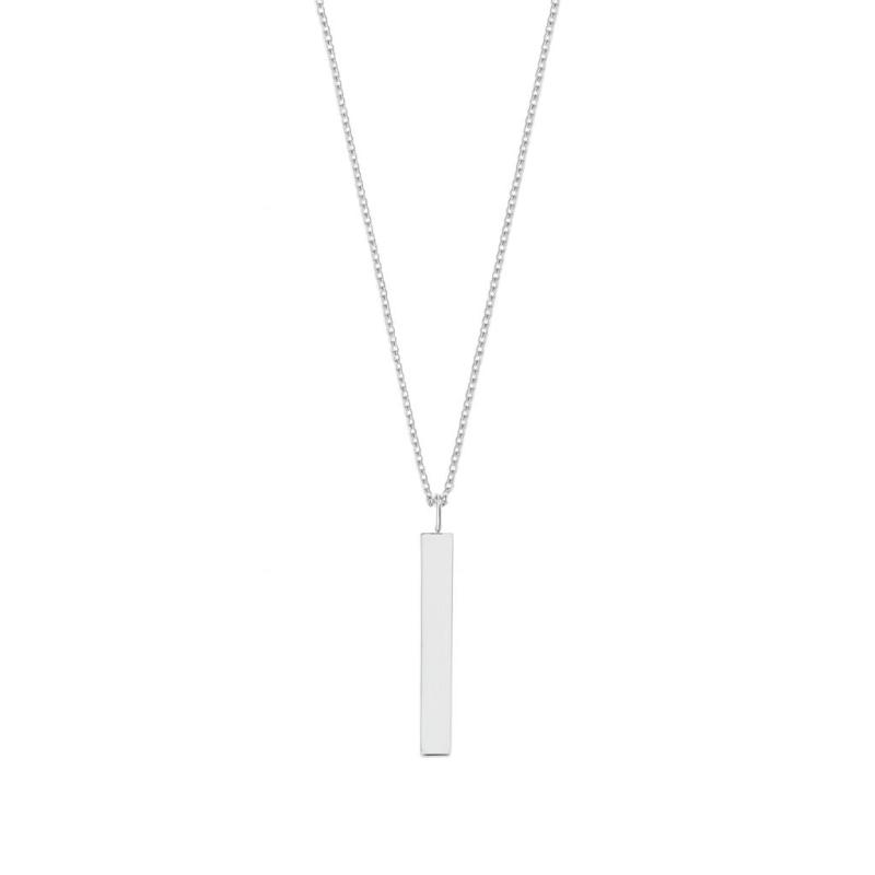 Diamond Rectangle Bar Pendant Necklace