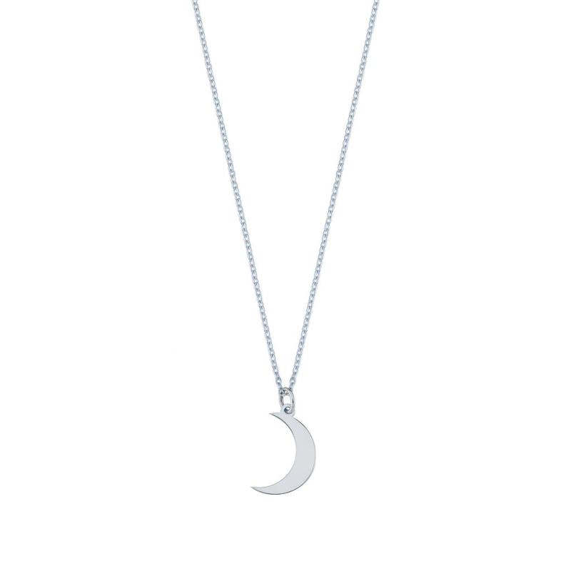 Diamond Crescent Moon Pendant Necklace