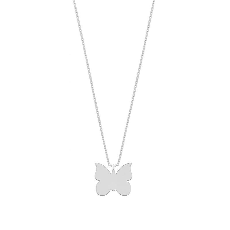 Minimal Diamond Butterfly Pendant Necklace
