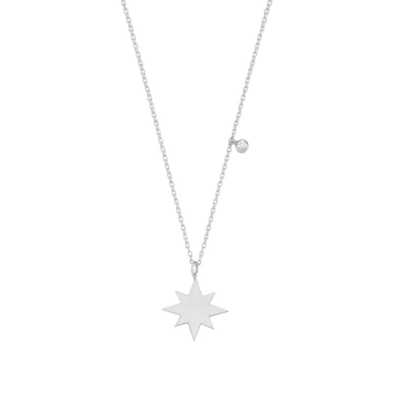 Diamond Eight-Pointed Star Pendant Necklace