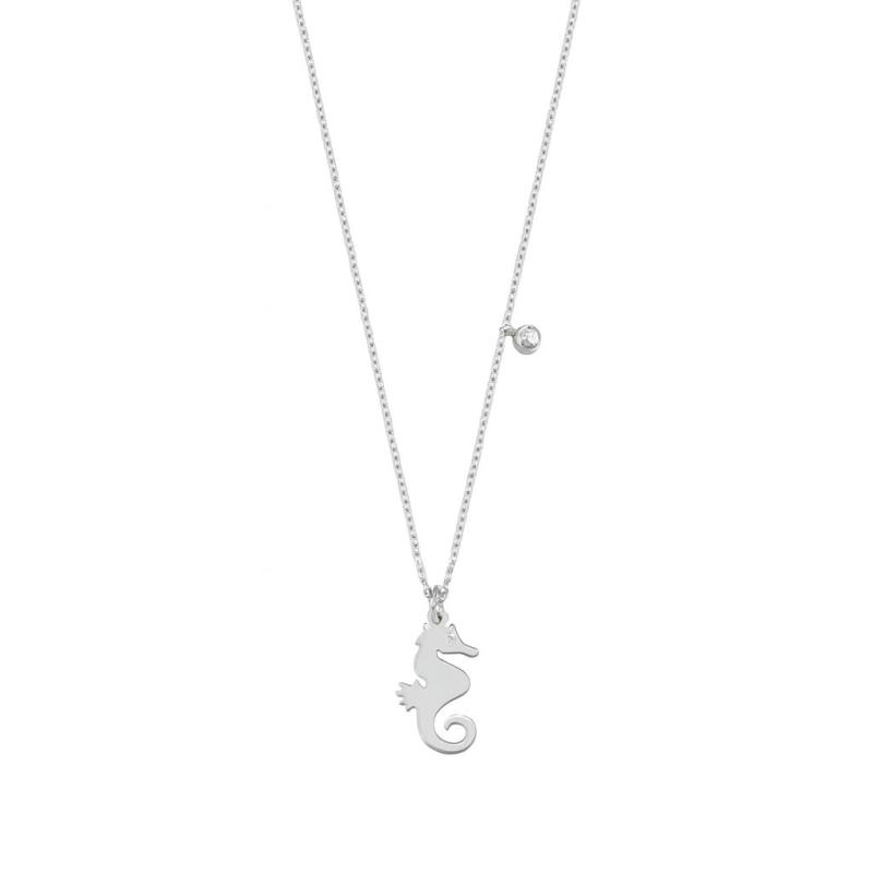 Diamond Seahorse Pendant Necklace
