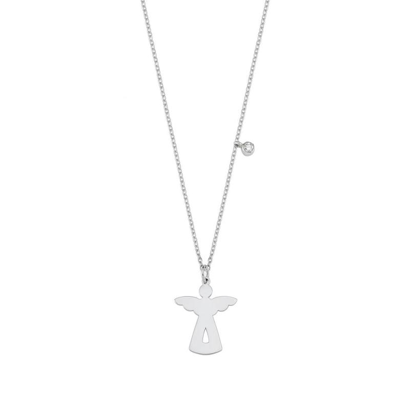 Minimal Diamond Angel Pendant Necklace