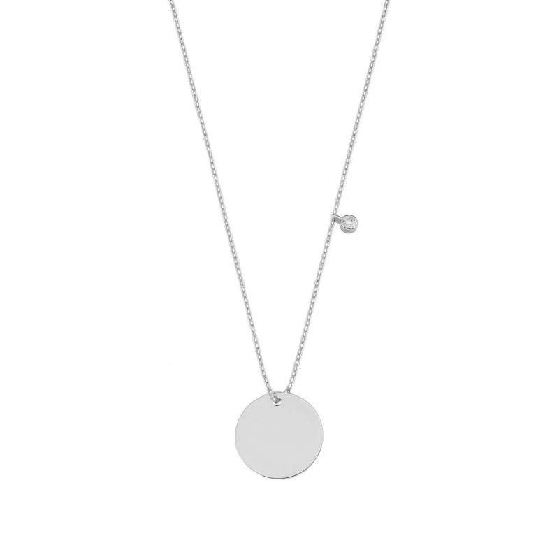 Diamond Disc Pendant Necklace