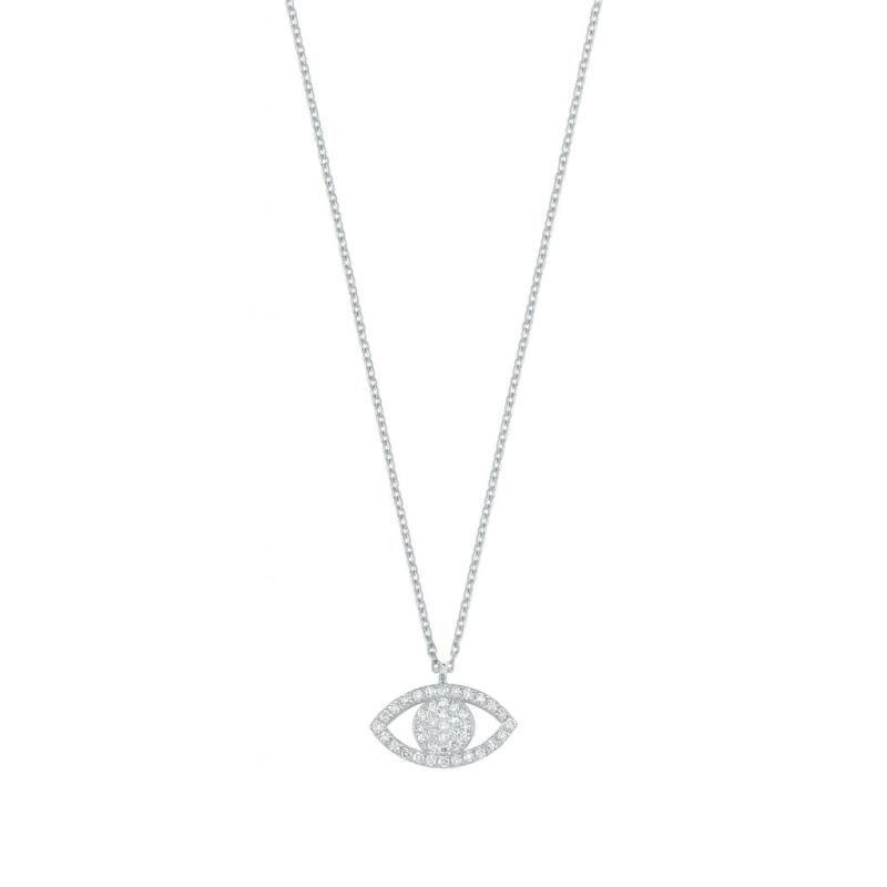 Pave Diamond Eye Pendant Necklace