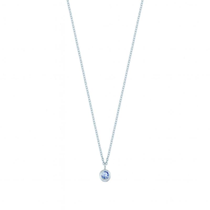 Blue Aura Solitaire Necklace