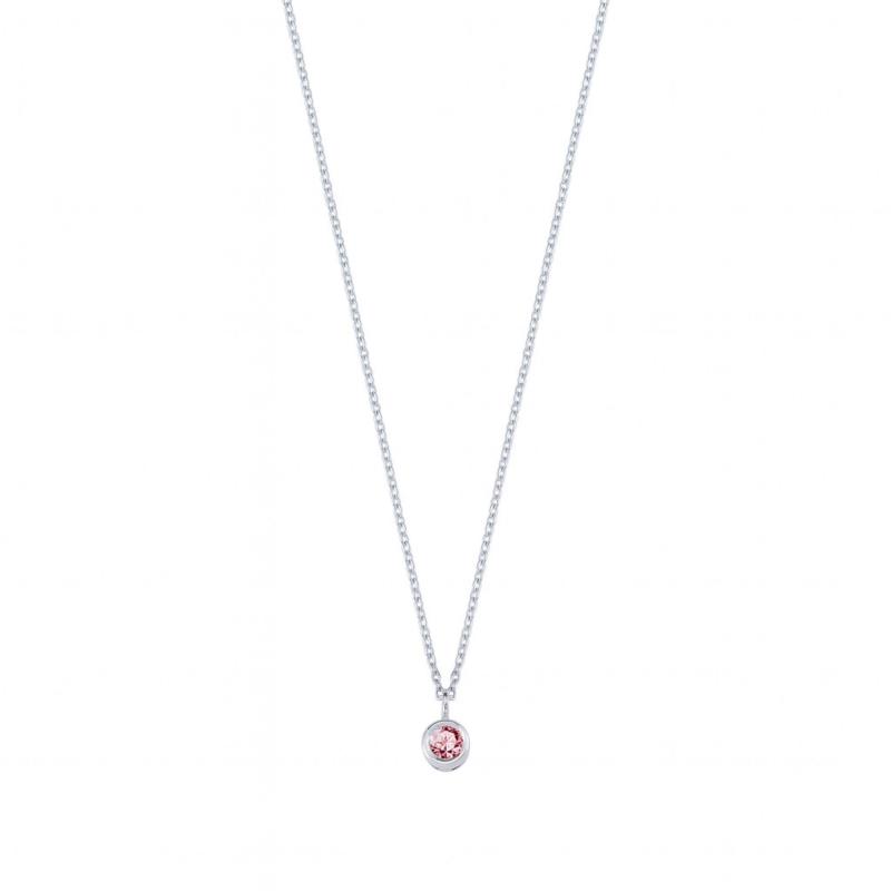 Pink Aura Solitaire Necklace
