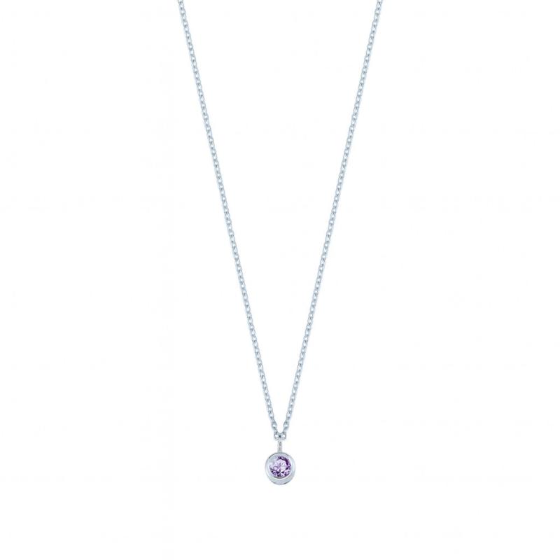 Purple Aura Solitaire Necklace