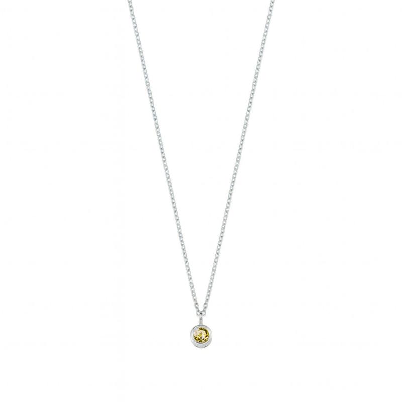 Yellow Aura Solitaire Necklace