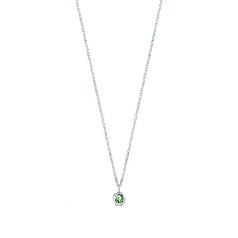 Green Aura Solitaire Necklace