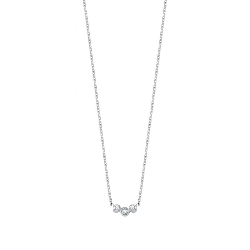 Triple Diamond Pendant Necklace