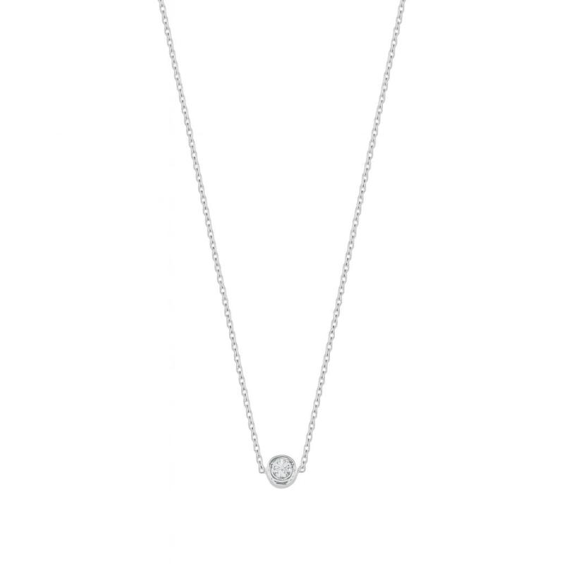 Single Diamond Pendant Necklace