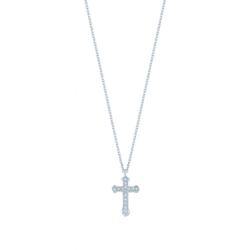 Classic Diamond Cross Pendant Necklace