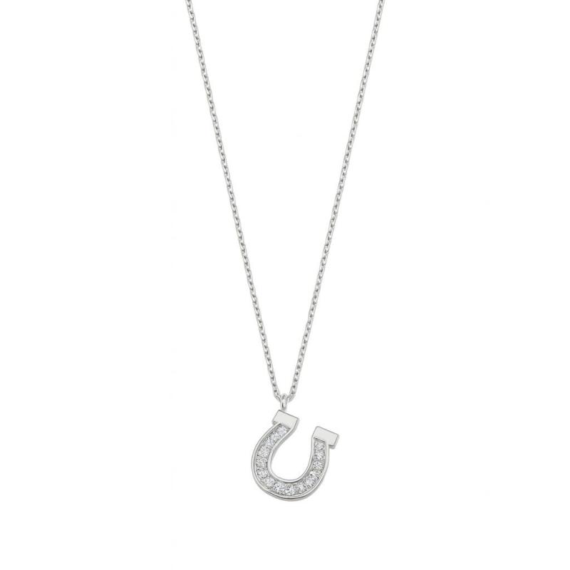 Diamond Horseshoe Pendant Necklace