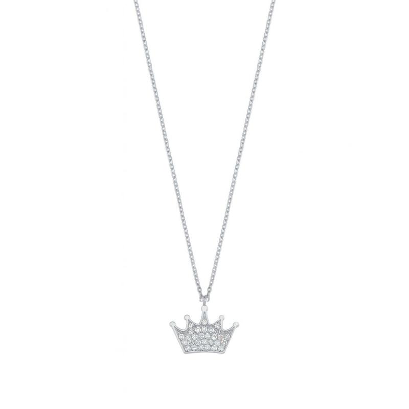 Diamond Crown Pendant Necklace