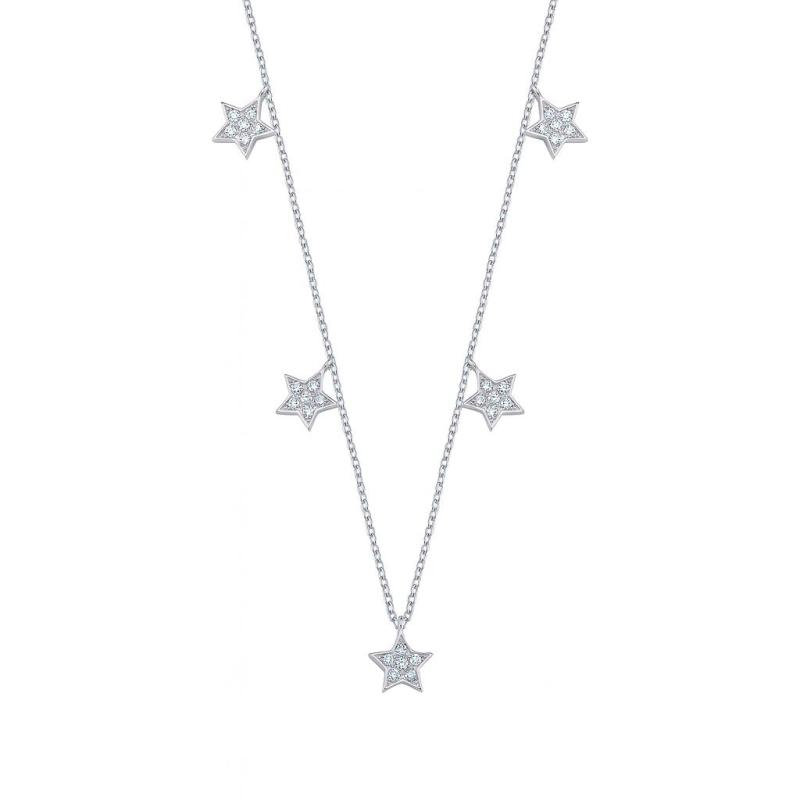 Dangling Star Diamond Pendant Necklace