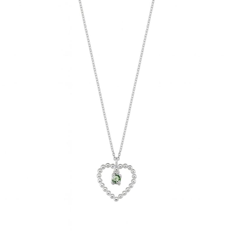 Green Beaded Heart Necklace