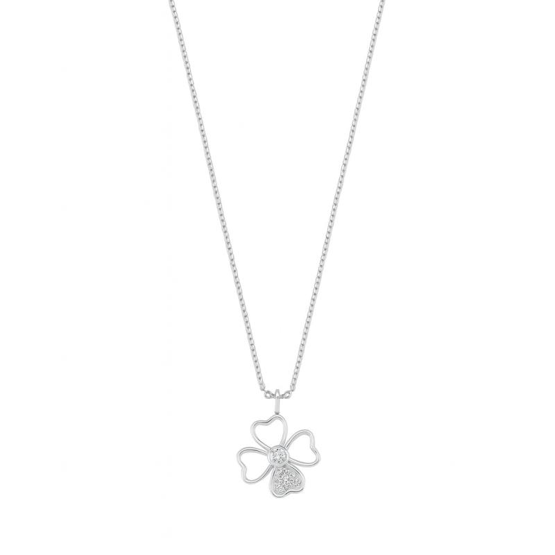 Diamond Lucky Clover Pendant Necklace