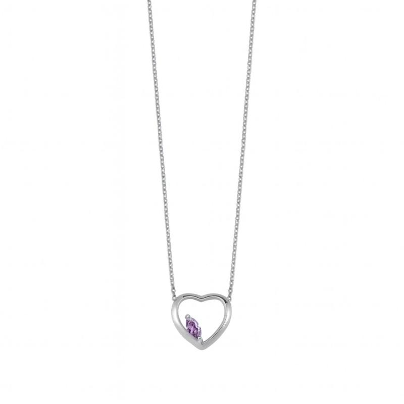 Purple Eternal Heart Necklace