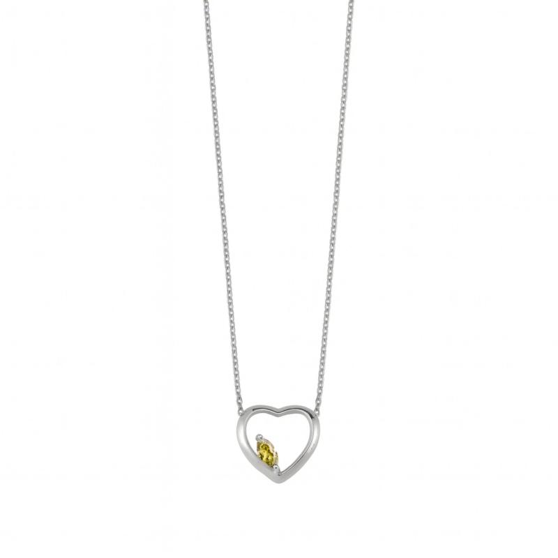 Yellow Eternal Heart Necklace