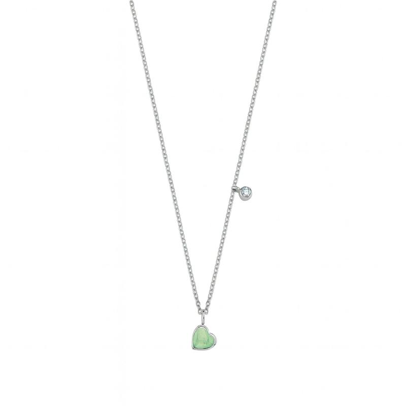 Green Enamel Heart Necklace