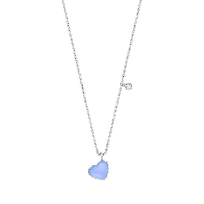 Blue Grand Enamel Heart Necklace
