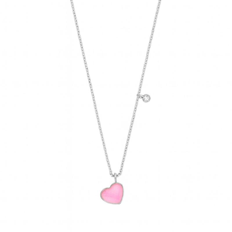 Pink Grand Enamel Heart Necklace