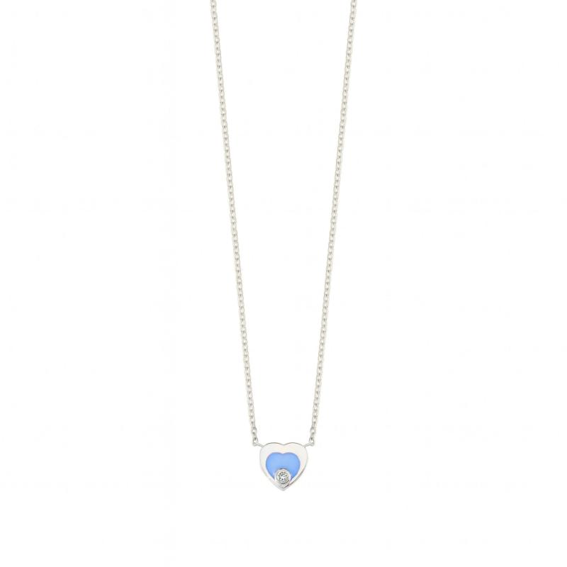Blue Blush Heart Necklace