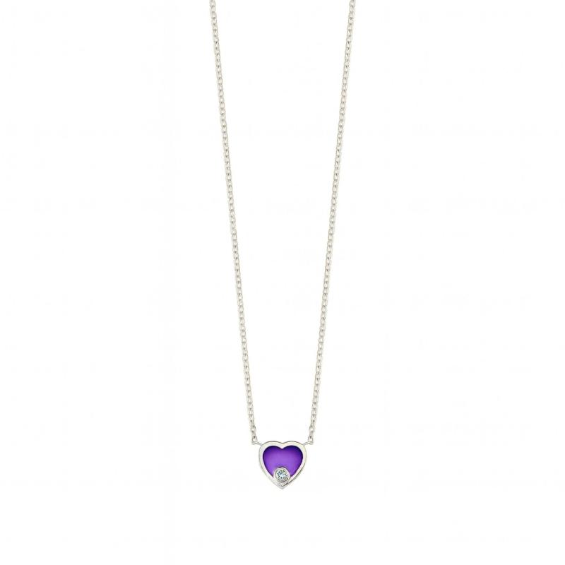 Purple Blush Heart Necklace