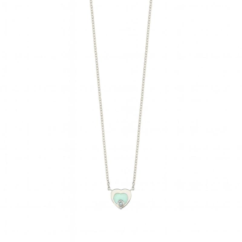 Green Blush Heart Necklace