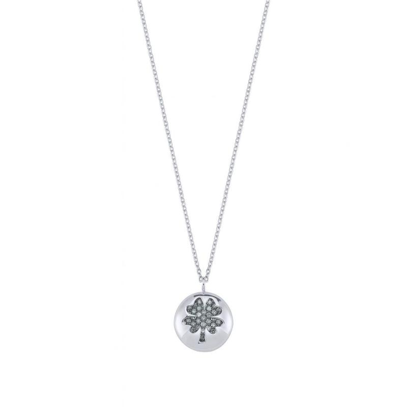 Diamond Clover Medallion Pendant Necklace