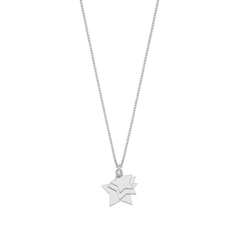 Diamond Star Plate Pendant Necklace