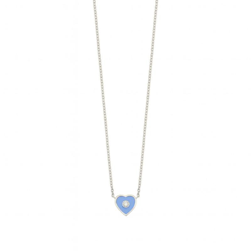 Blue Amour Heart Necklace