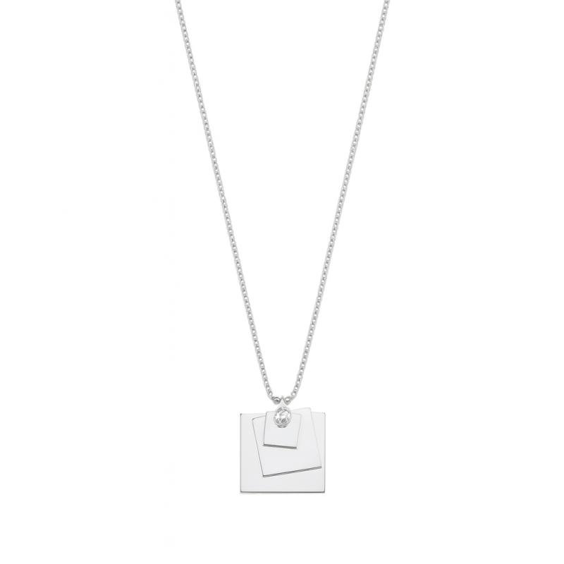 Diamond Kite-Shaped Plate Pendant Necklace